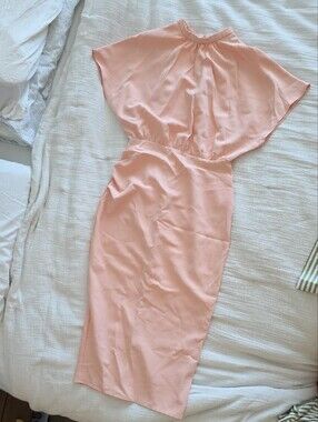 ASOS Blush Pink Midi Cocktail Dress